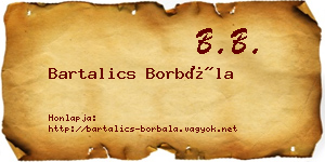 Bartalics Borbála névjegykártya